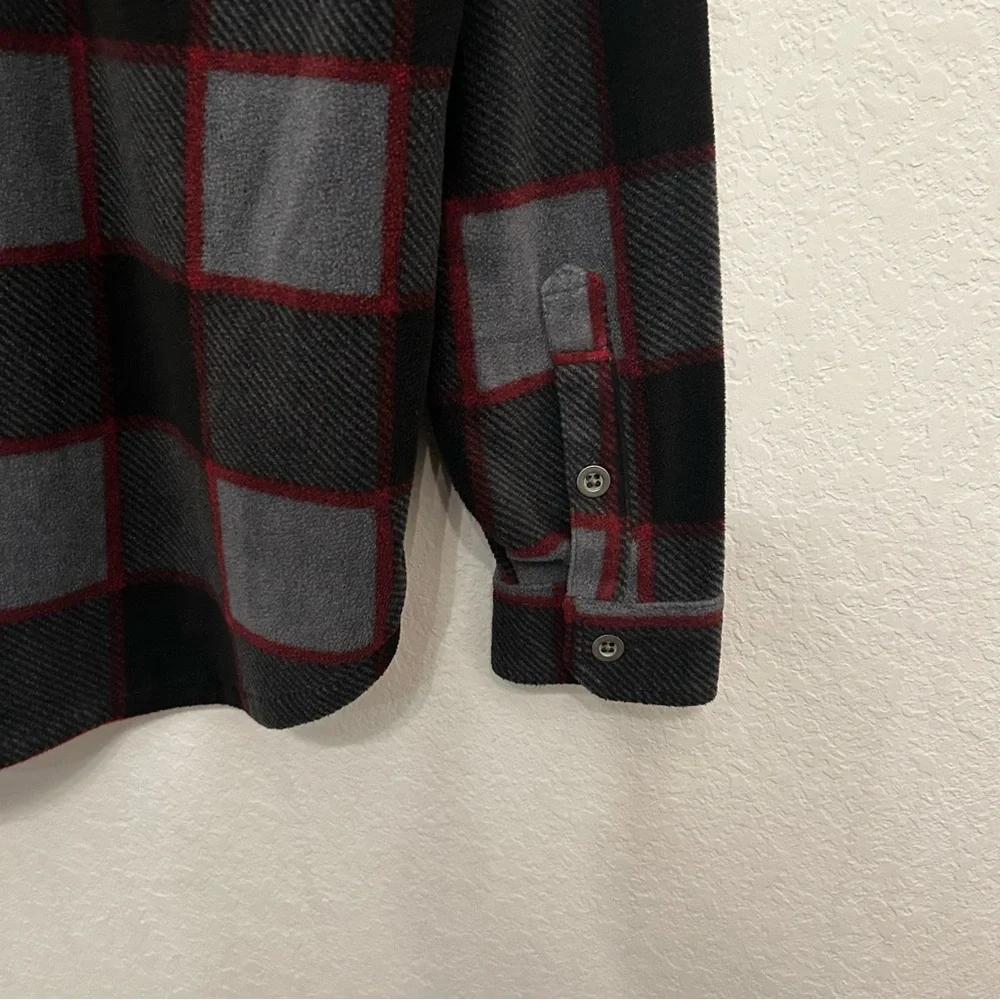 Freedom Foundry Men's Lightweight Plush Plaid Red/Black/Grey Flannel Shirt Sz M - Picture 7 of 8
